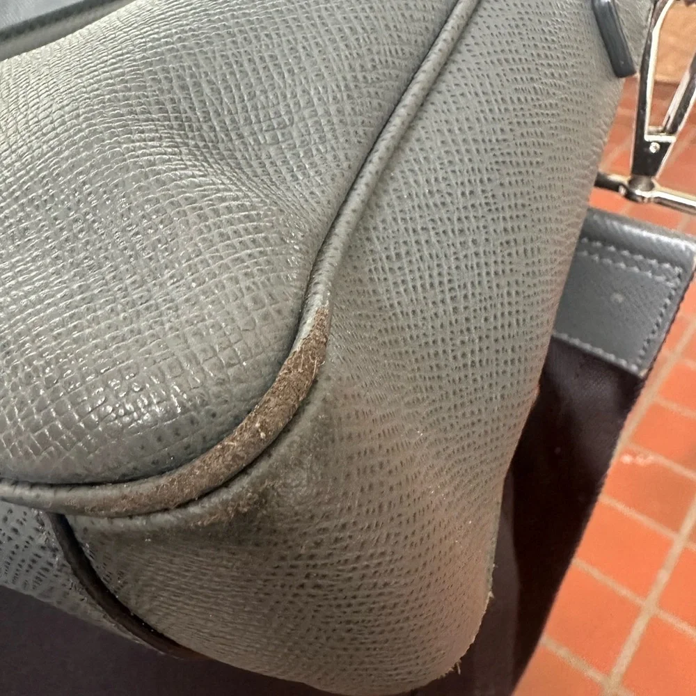 Hugo Boss Charcoal Leather Briefcase